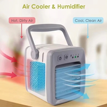 Rafraîchisseur d’air portable 4-en-1 unisexe avec humidificateur et purificateur