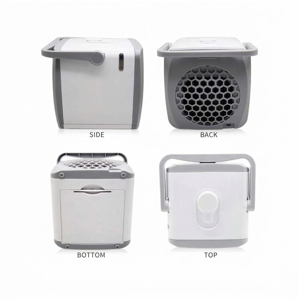 Rafraîchisseur d’air portable 4-en-1 unisexe avec humidificateur et purificateur