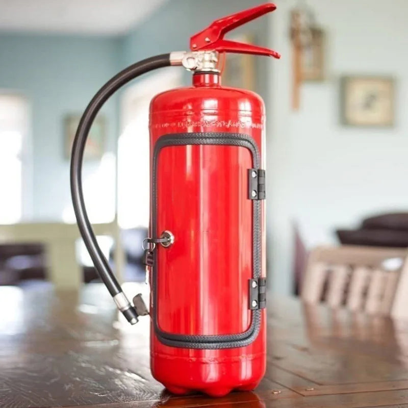 Rangement de bouteilles dissimulé en forme d’extincteur