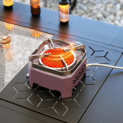 Réchaud de camping à gaz infrarouge portable, sans flamme et résistant au vent