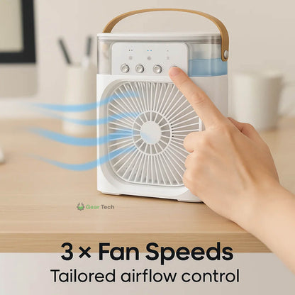 Refroidisseur d’air et humidificateur 3-en-1 | Portable, vitesses du ventilateur réglables et idéal pour les chambres, les bureaux et les petits espaces