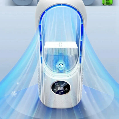 Refroidisseur d'air USB portable sans pales – ventilateur électrique silencieux à 6 vitesses avec minuterie et humidificateur