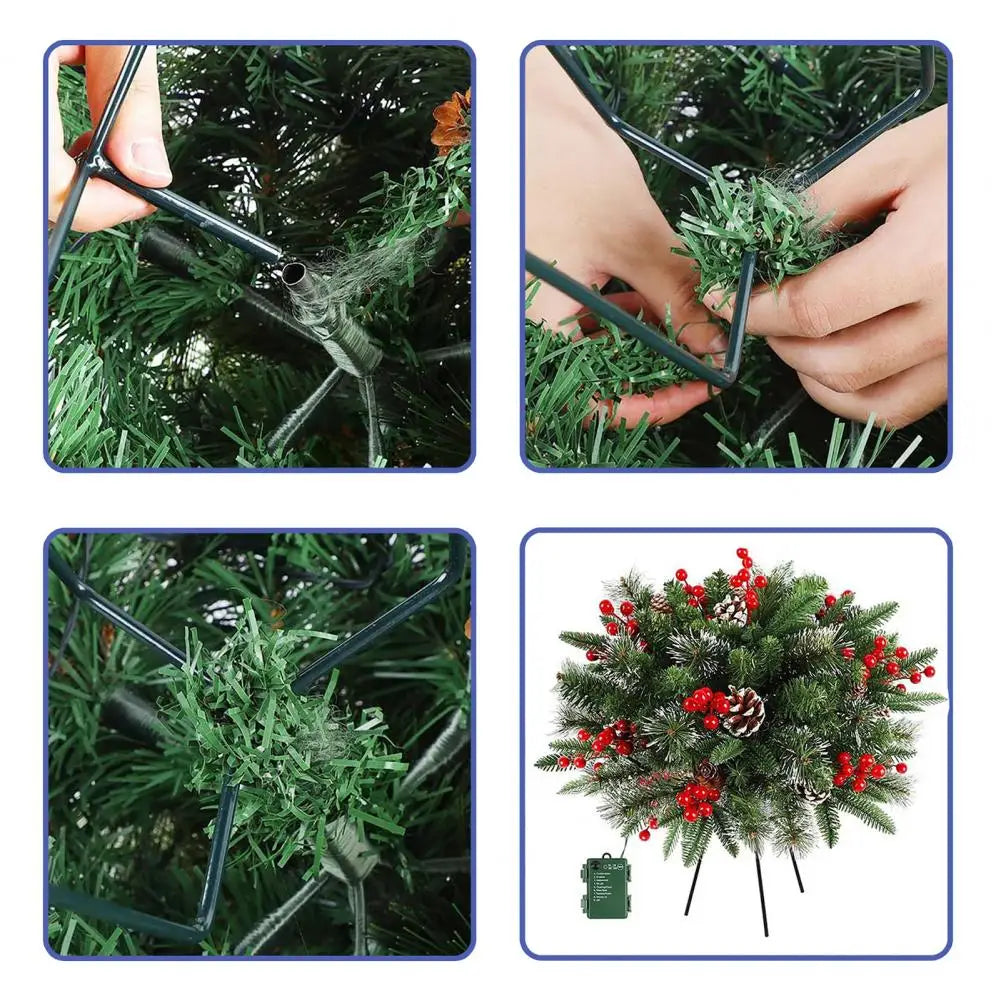 Remplisseurs pour jardinières, buissons de Noël éclairés à LED pour l’extérieur