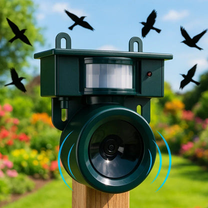 Répulsif solaire pour oiseaux avec détecteur de mouvement et son