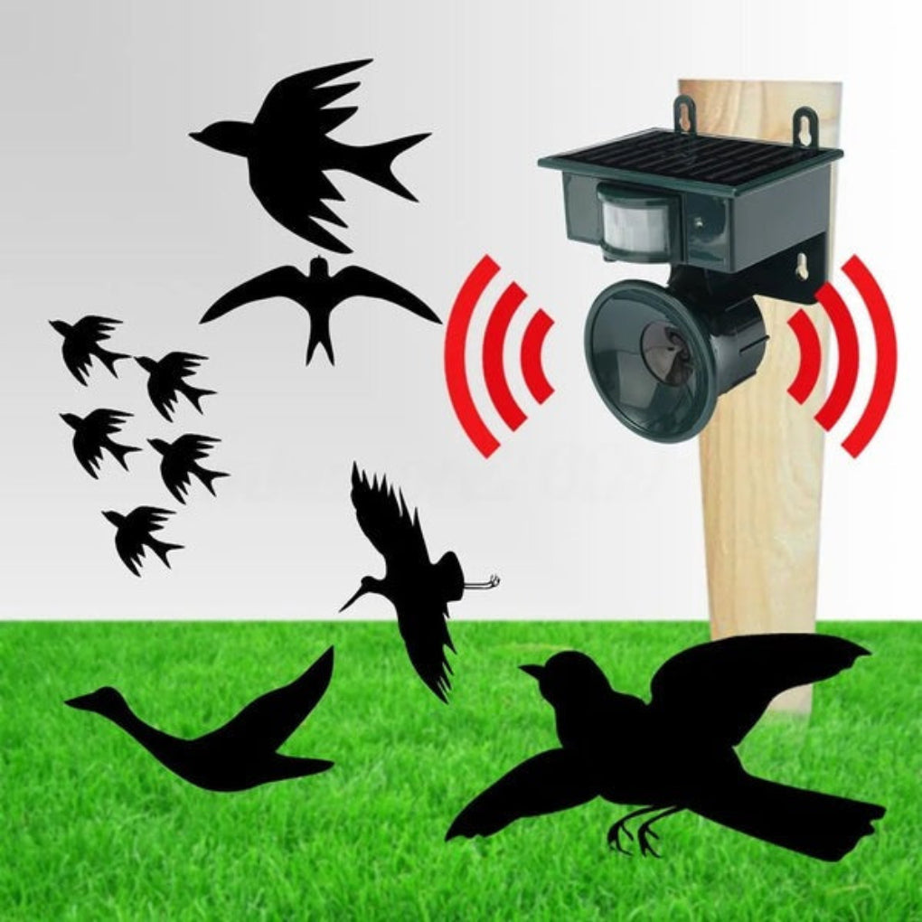 Répulsif solaire pour oiseaux avec détecteur de mouvement et son