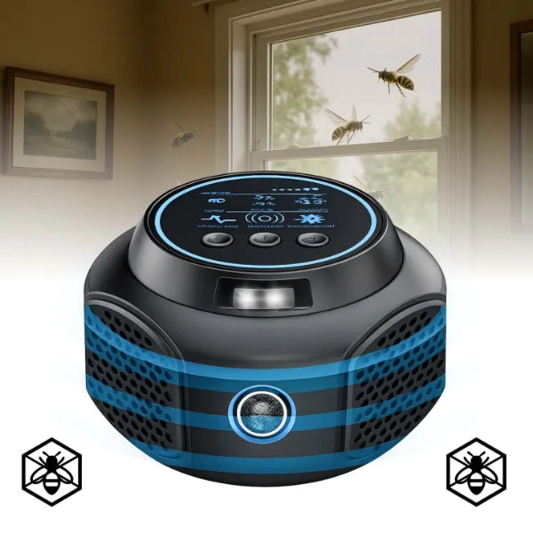 Répulsif ultrasonique à brancher pour guêpes et frelons | sans produits chimiques. Protection silencieuse pour la maison. Piscine et terrasse (couvre 3200 pieds carrés)