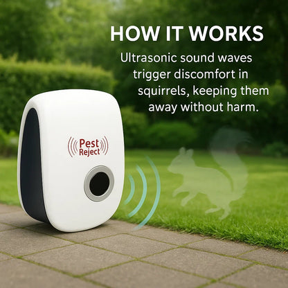 Répulsif ultrasonique anti-nuisibles – éloigne les écureuils en 48 h pour l'extérieur