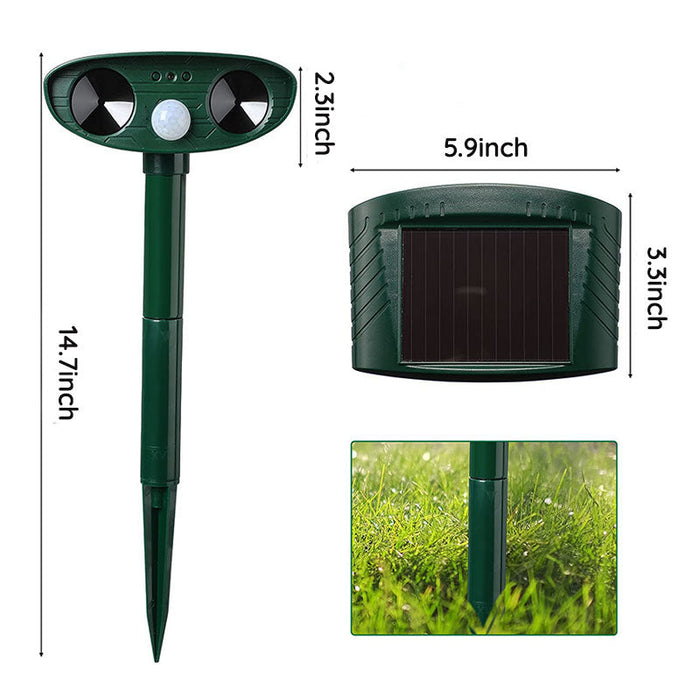 Répulsif ultrasonique extérieur pour ratons laveurs - répulsif ultrasonique pour animaux et nuisibles à énergie solaire - pour éloigner les ratons laveurs en 48 heures