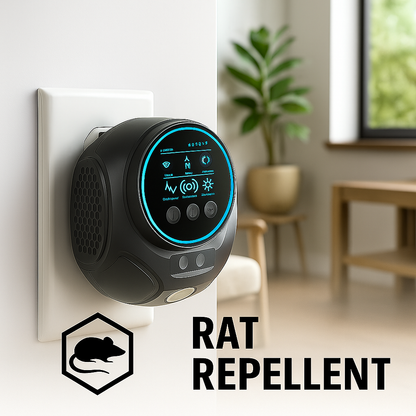 Répulsif ultrasonique pour rats à brancher, silencieux, 3 200 pieds carrés, intérieur/extérieur