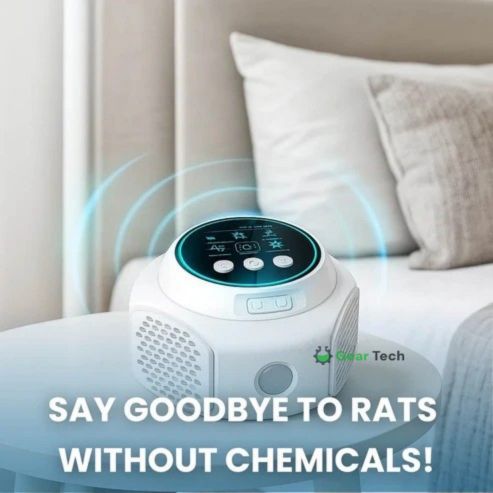 Répulsif ultrasonique pour rats à brancher, silencieux, 3 200 pieds carrés, intérieur/extérieur