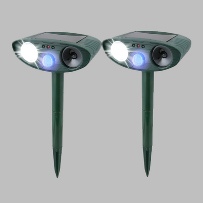 Répulsif ultrasonique solaire anti-lapins avec flash LED