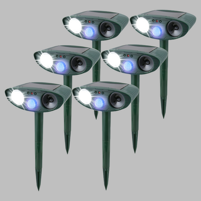 Répulsif ultrasonique solaire anti-lapins avec flash LED