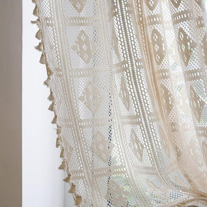 Rideau à motif damier de losanges