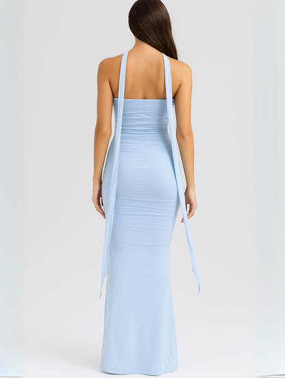 Robe bustier élégante avec ras-de-cou