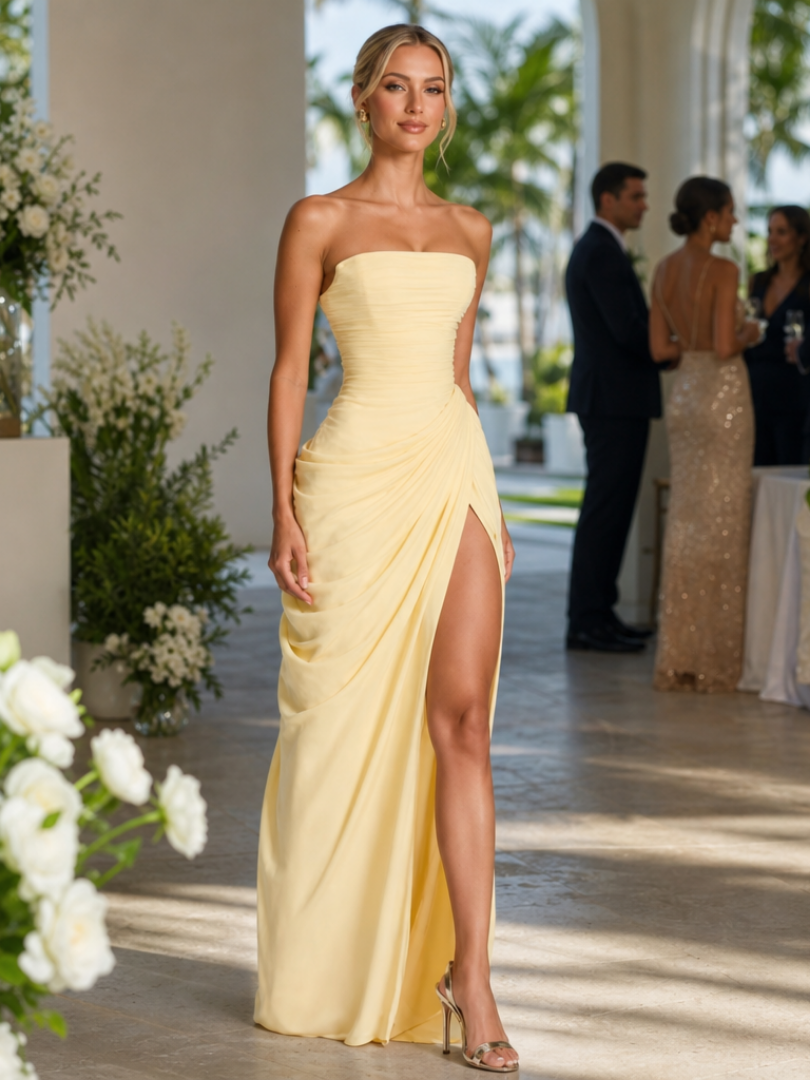 Robe bustier maxi coupe colonne pour femme