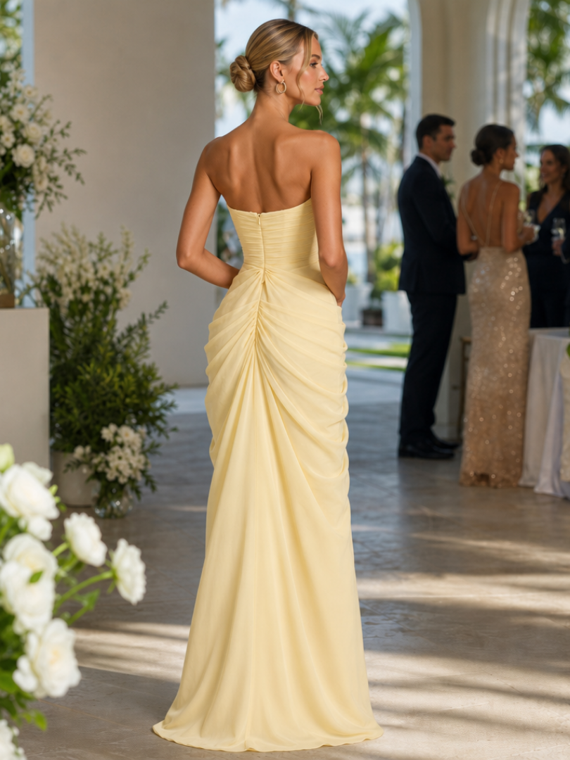 Robe bustier maxi coupe colonne pour femme