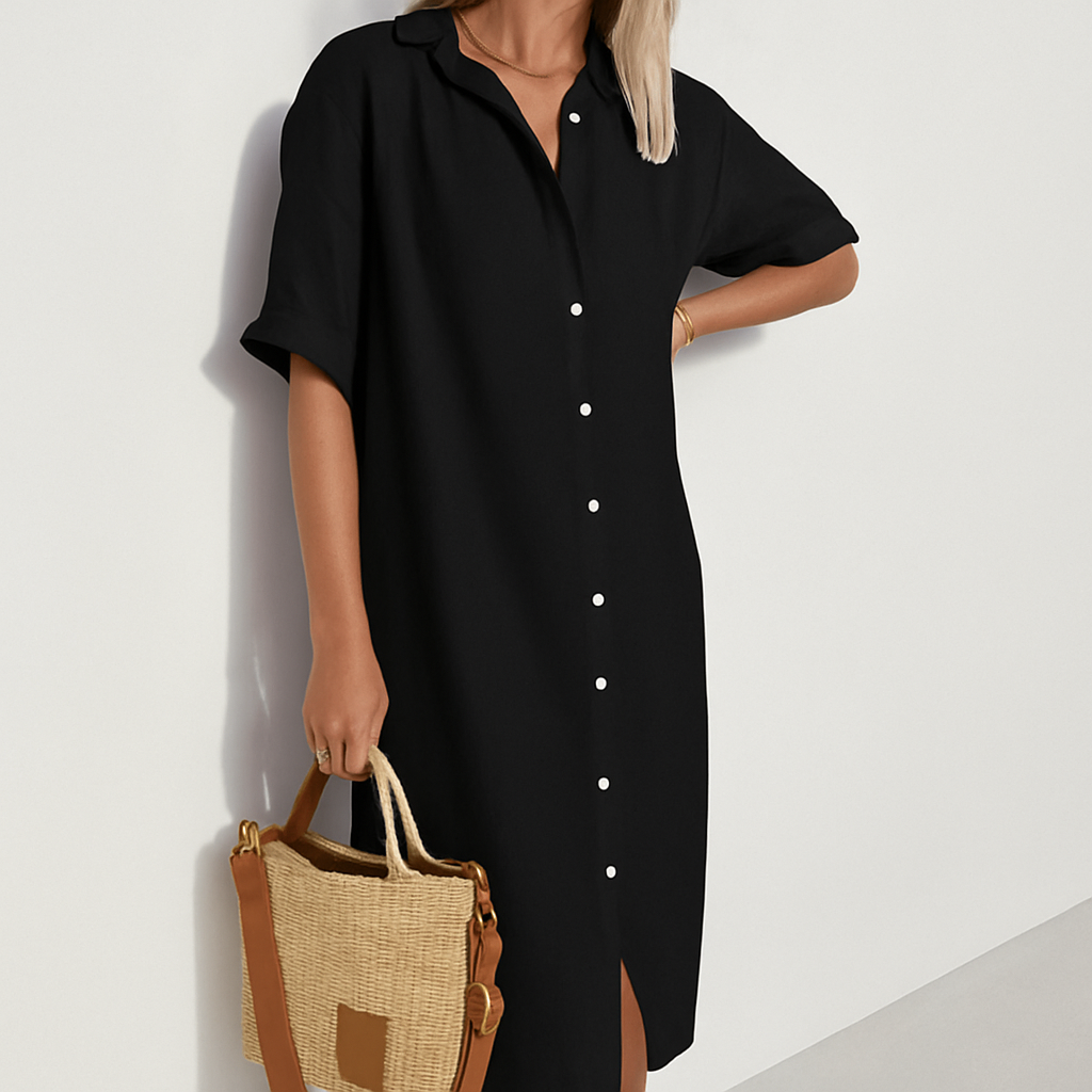 Robe-chemise en lin ample