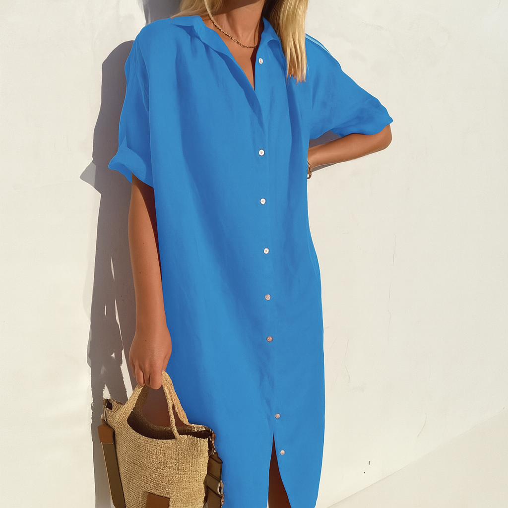 Robe-chemise en lin ample