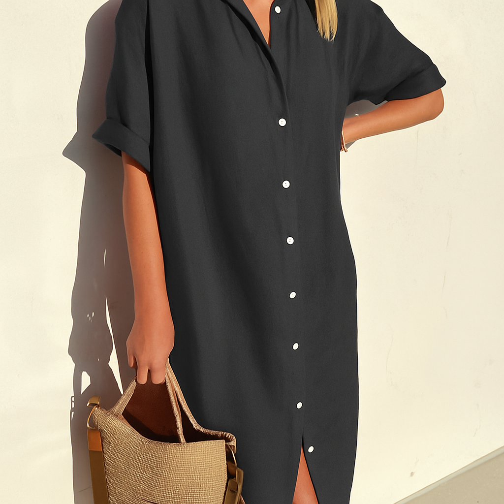 Robe-chemise en lin ample
