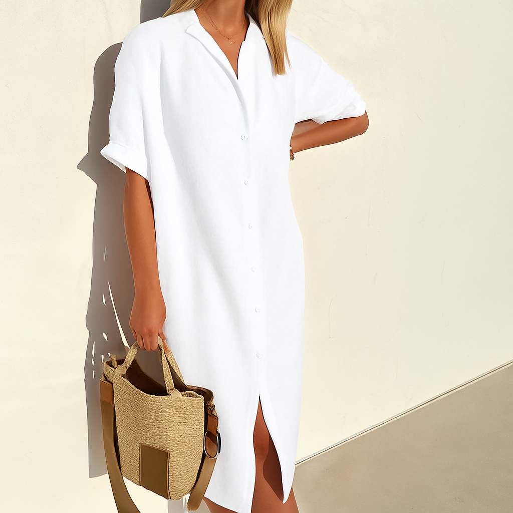 Robe-chemise en lin ample