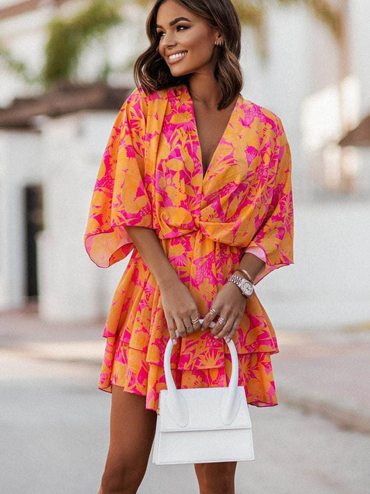 Robe d'été ample - col en V et coupe élégante
