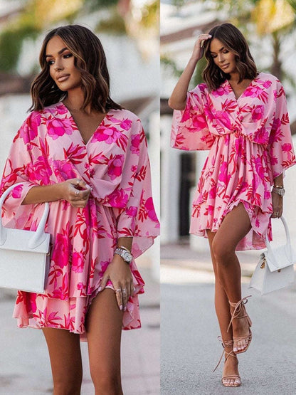 Robe d'été ample - col en V et coupe élégante