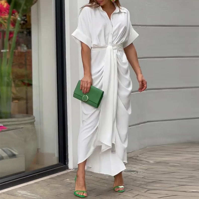 Robe d'été drapée élégante pour un confort chic