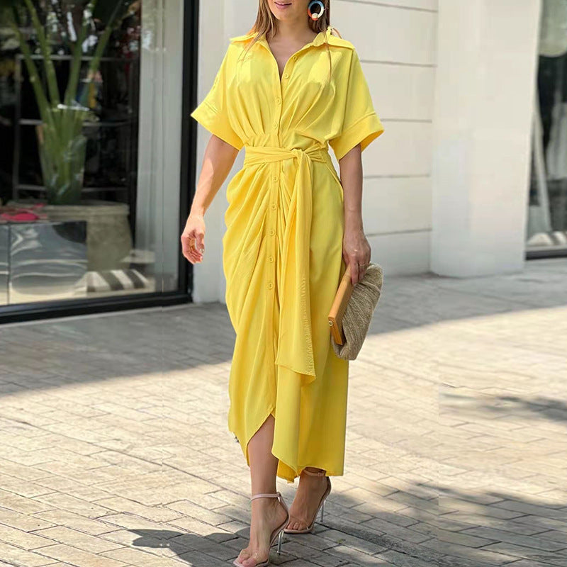 Robe d'été drapée élégante pour un confort chic