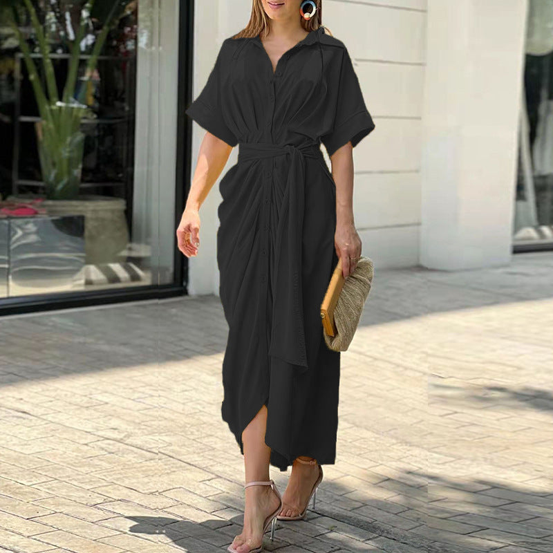 Robe d'été drapée élégante pour un confort chic
