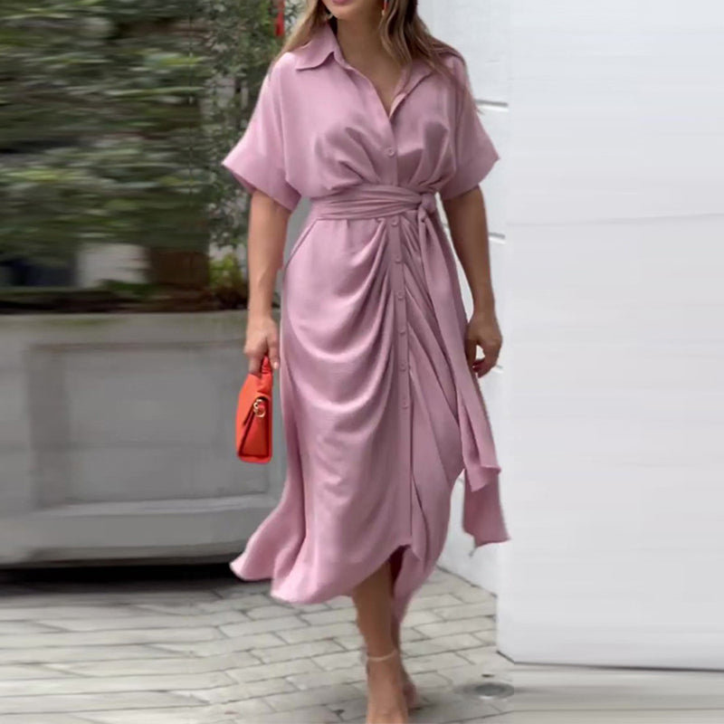 Robe d'été drapée élégante pour un confort chic