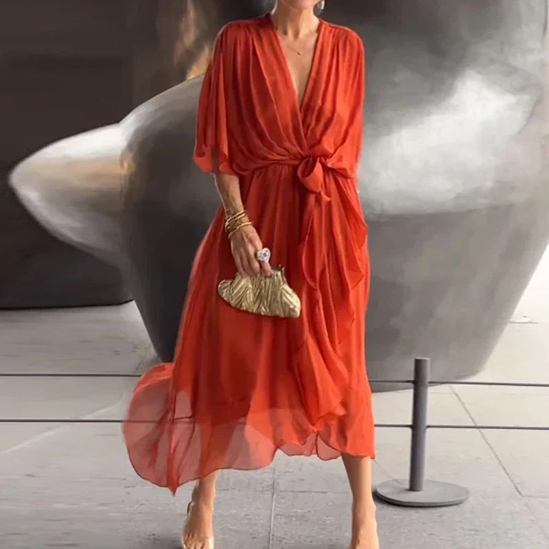 Robe élégante à col V