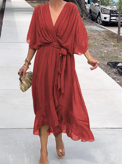Robe élégante à col V