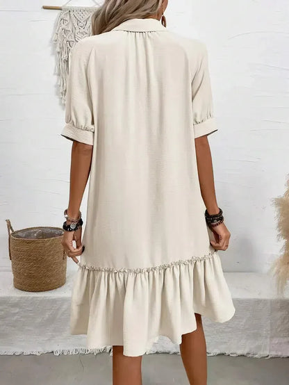 Robe élégante à ourlet volanté pour toutes les occasions