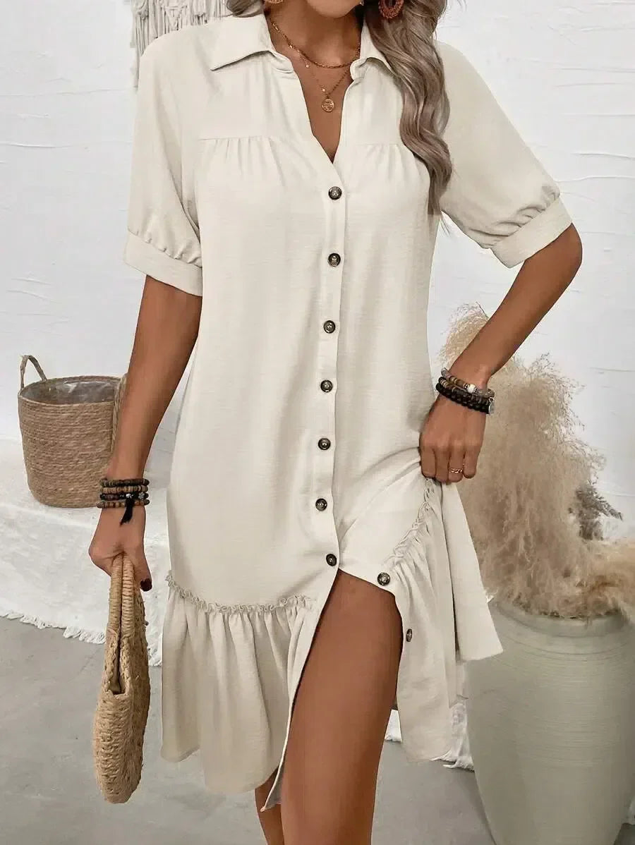 Robe élégante à ourlet volanté pour toutes les occasions
