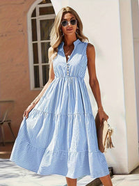 Robe élégante à rayures sans manches pour l’été
