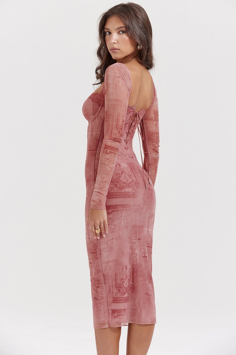 Robe élégante rose pour femme