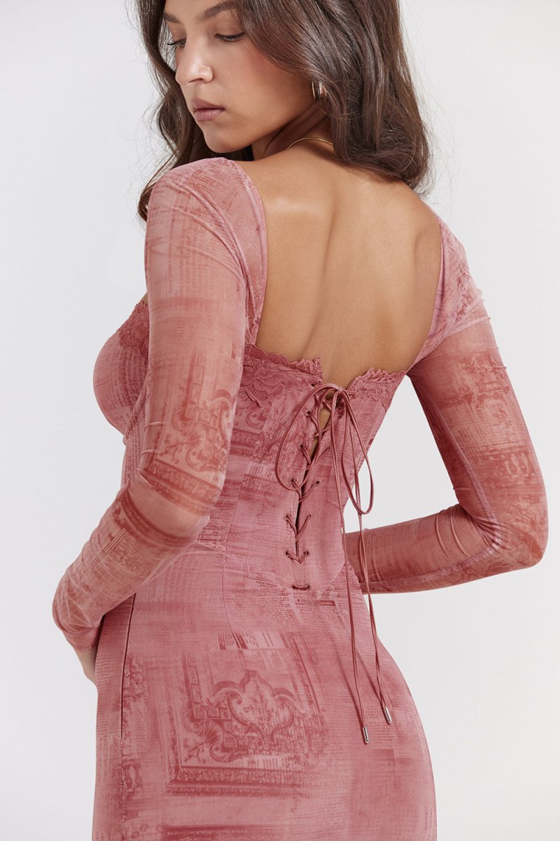 Robe élégante rose pour femme