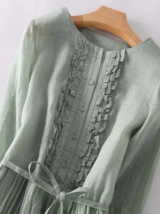 Robe en lin élégante, respirante et confortable
