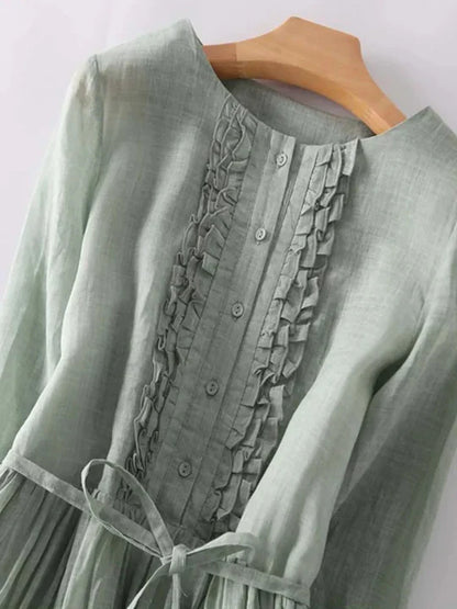 Robe en lin élégante, respirante et confortable