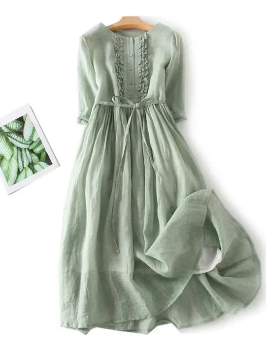 Robe en lin élégante, respirante et confortable