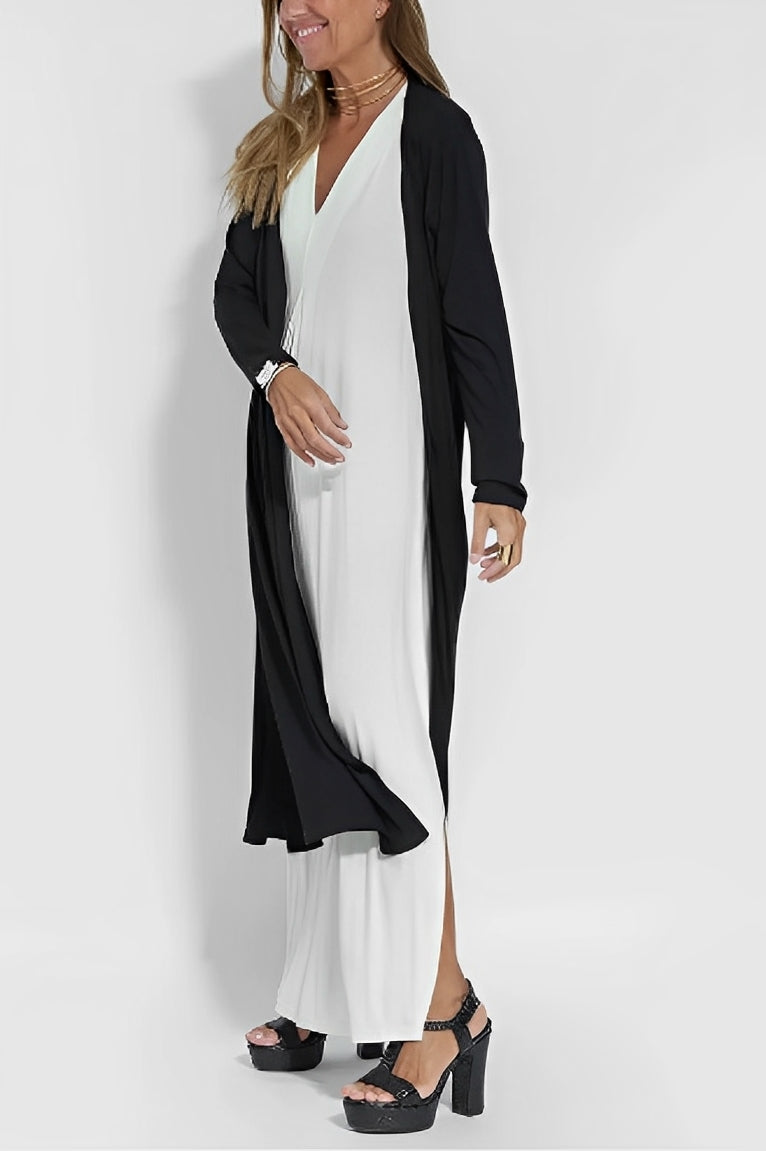 Robe longue à col en V pour une élégance estivale