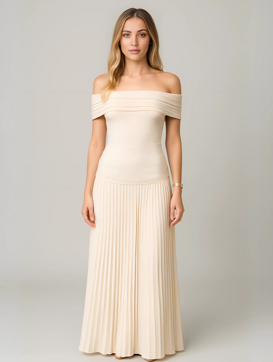 Robe longue à épaules dénudées femme