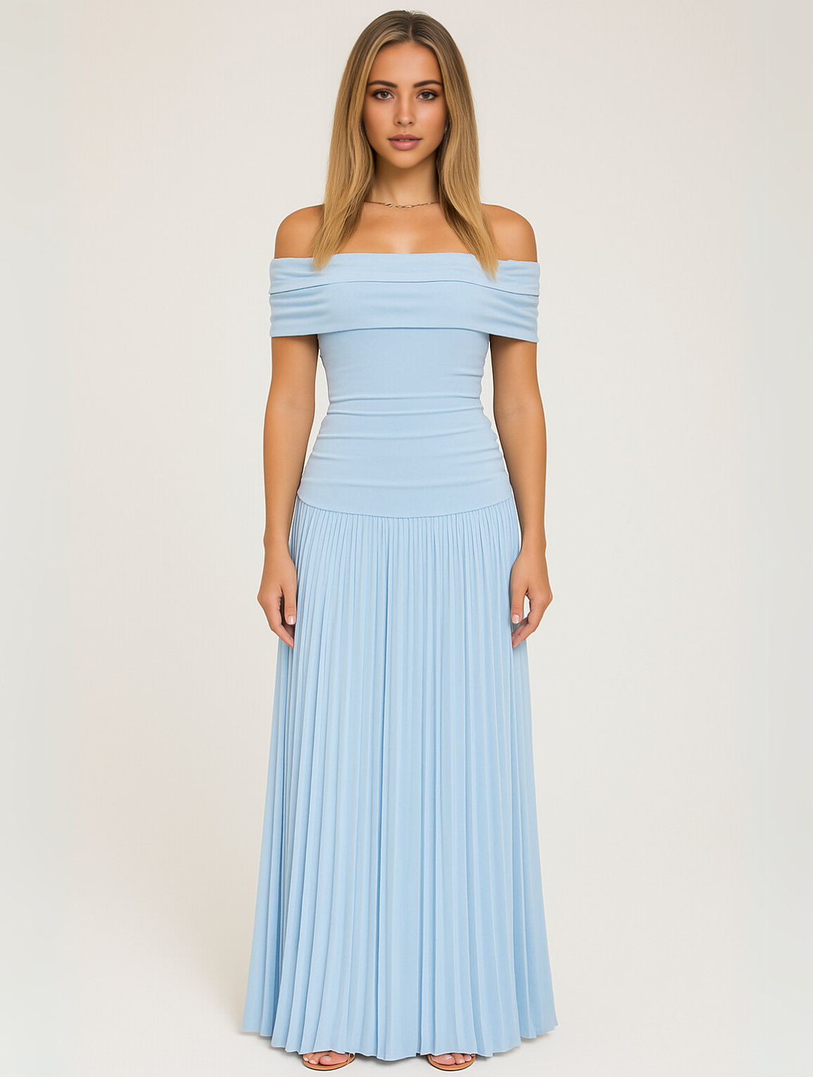 Robe longue à épaules dénudées femme