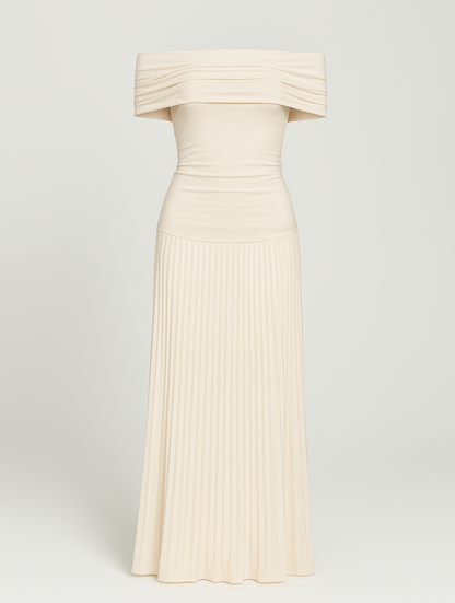 Robe longue à épaules dénudées femme