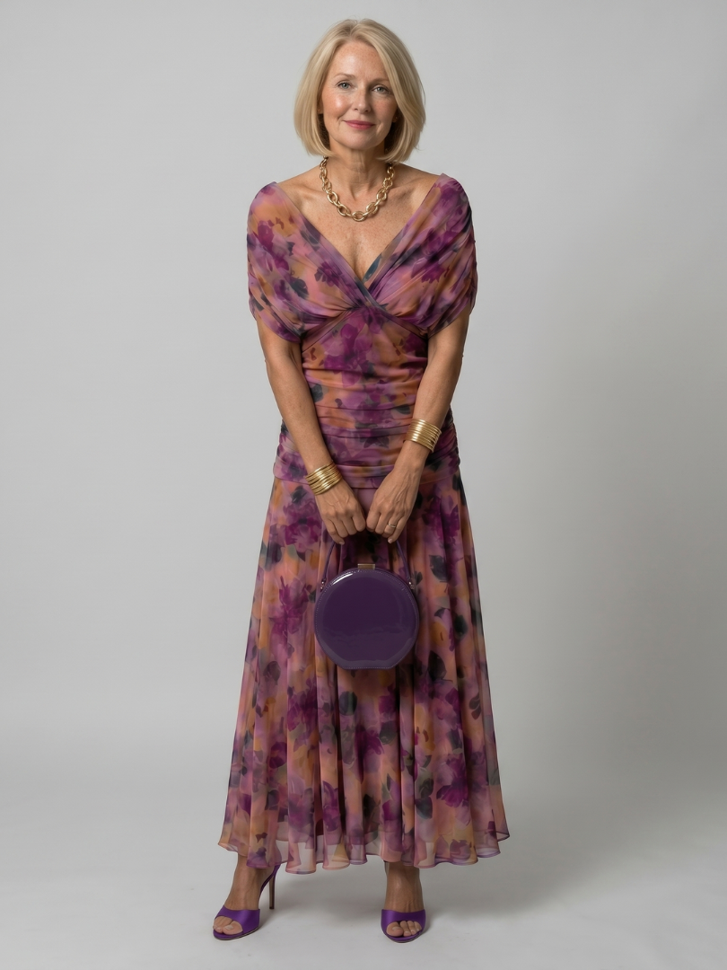 Robe longue à épaules dénudées pour femme