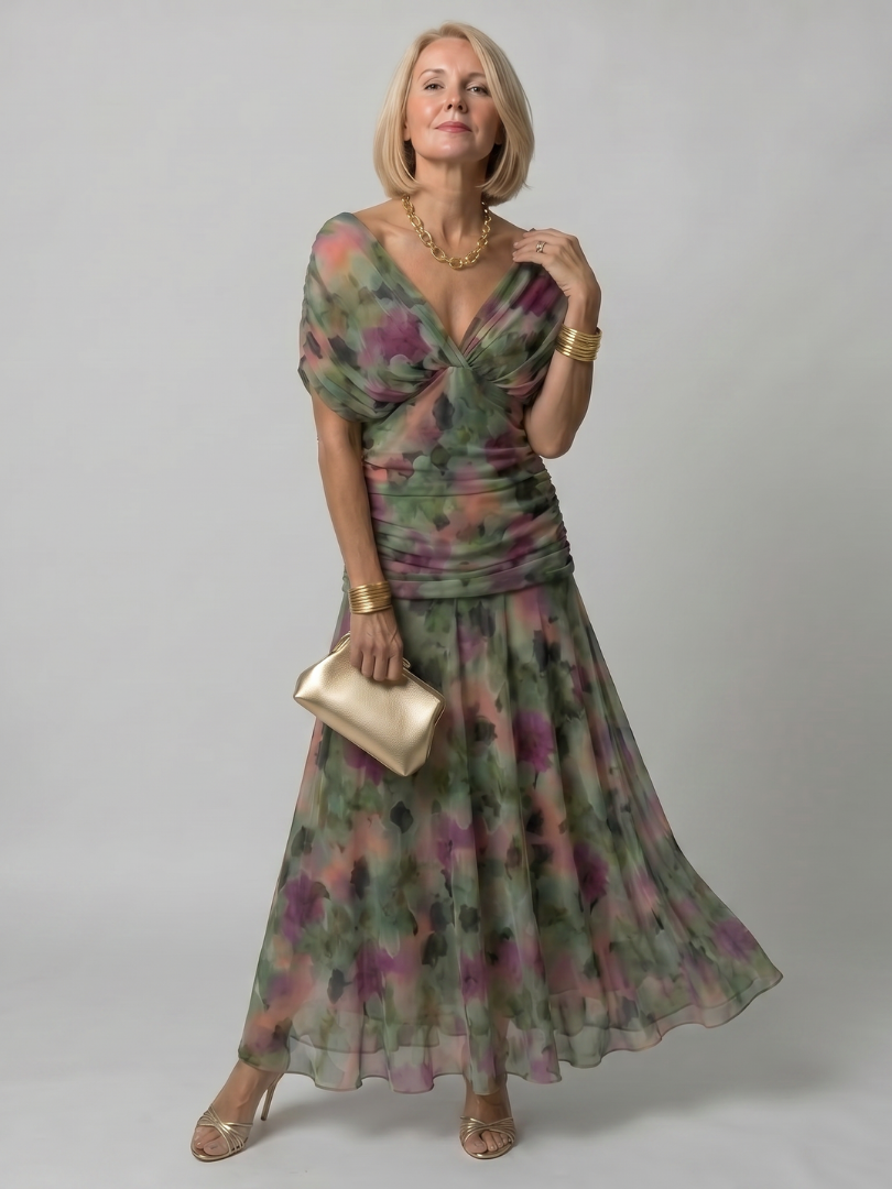 Robe longue à épaules dénudées pour femme