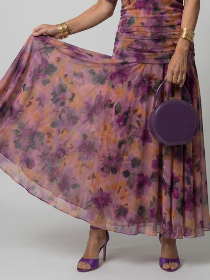 Robe longue à épaules dénudées pour femme