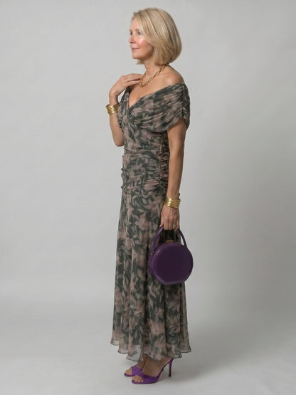 Robe longue à épaules dénudées pour femme
