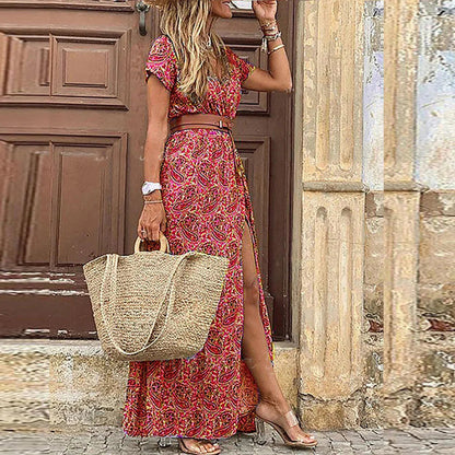 Robe longue d’été à fleurs pour femme