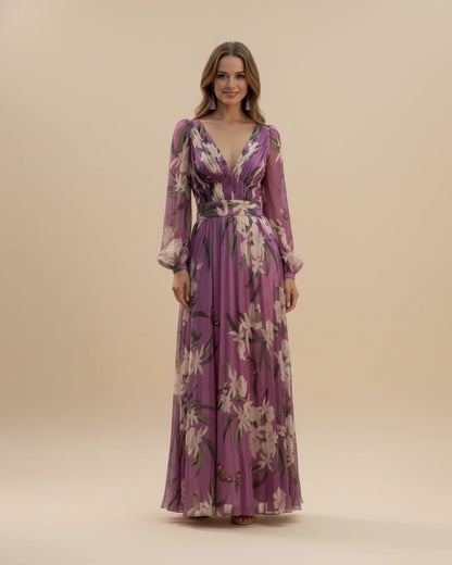 Robe longue d’été à manches longues